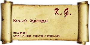 Koczó Gyöngyi névjegykártya