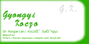 gyongyi koczo business card